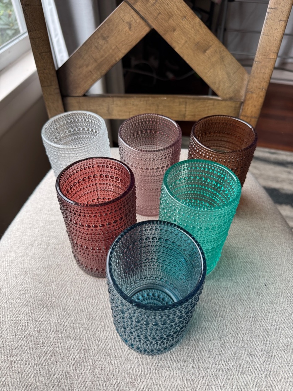 Assorted Textured Glass Tumbler Set - Multicolor